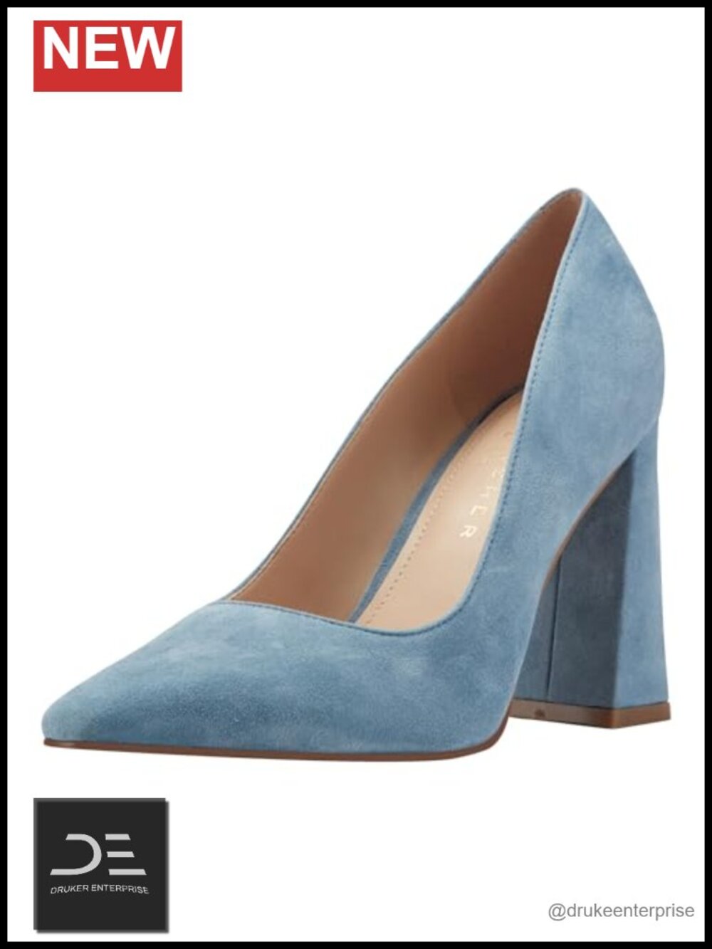 Marc Fisher Suede Block Heel Pumps Pointed Toe Slip-On Party Shoes